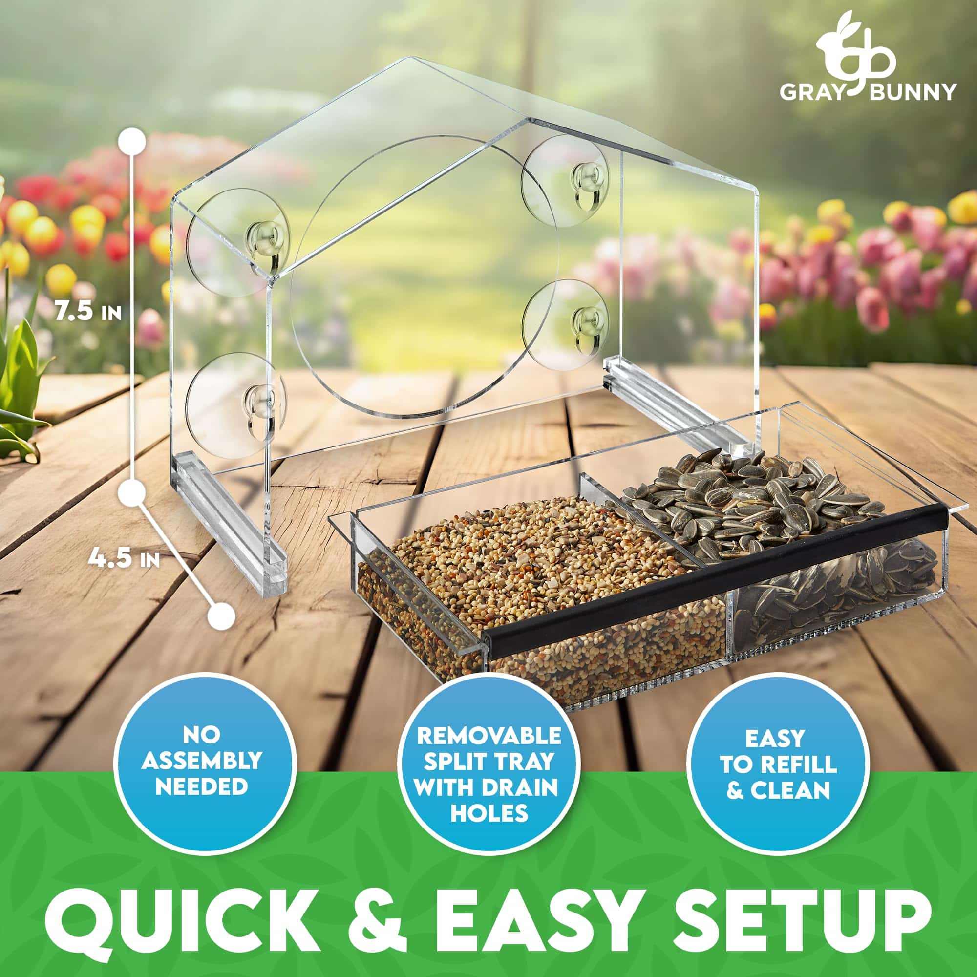 Easy Clean Window Bird Feeder