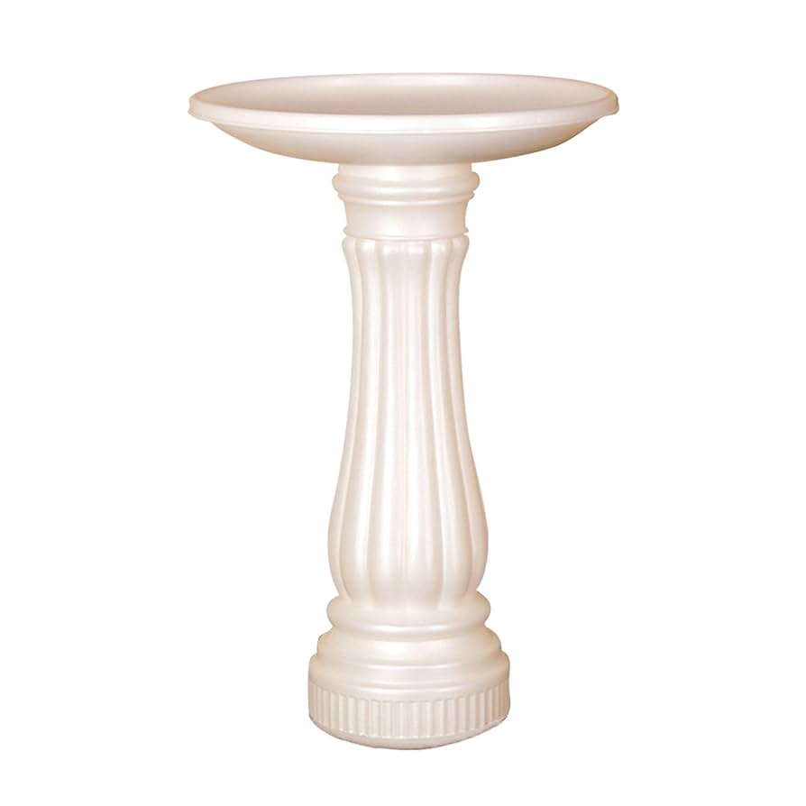White Plastic Bird Bath