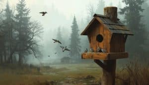 Wooden Bird Feeder With Camera