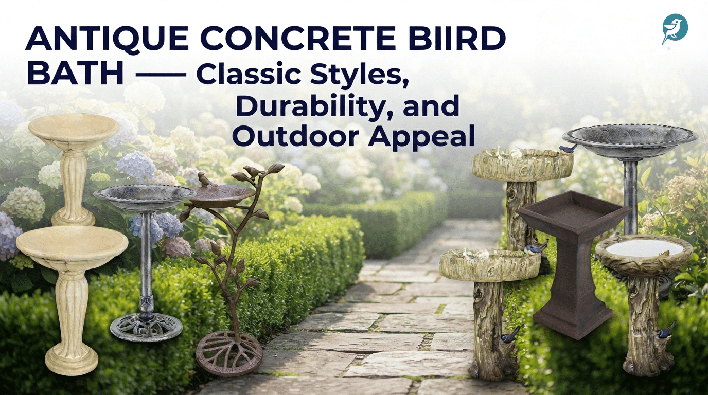 Antique Concrete Bird Bath