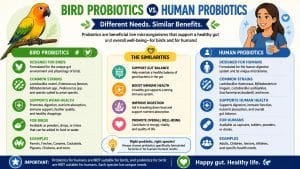 Are Bird Probiotics the Same As Human Probiotics – Differences, Risks, and Benefits