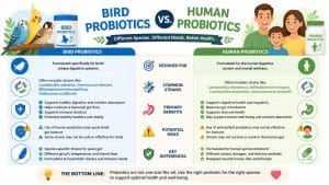 Are Bird Probiotics the Same As Human Probiotics – Differences, Risks, and Benefits