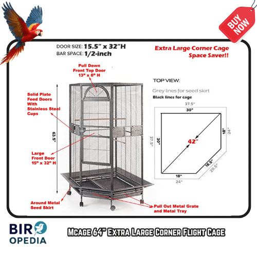 Best Bird Cage for Parrots Mcage 64 Extra Large Corner Flight Cage