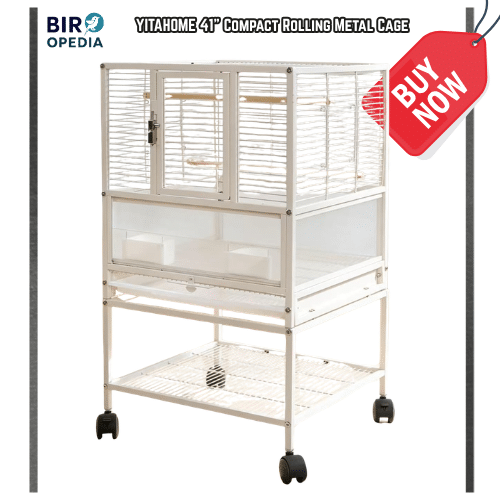 Best Bird Cage for Parrots YITAHOME 41" Compact Rolling Metal Cage