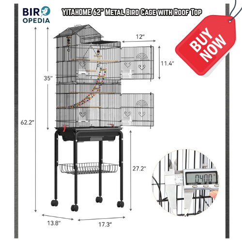 Best Bird Cage for Parrots YITAHOME 62" Metal Bird Cage with Roof Top