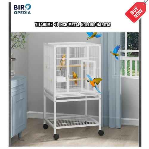 Budget Bird Cages YITAHOME 41-inch Metal Rolling Habitat