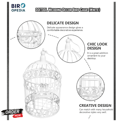Decorative Bird Cages DOITOOL Wedding Decor Bird Cage (White)