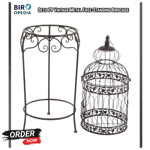 Decorative Bird Cages Deco 79 Vintage Metal Free-Standing Birdcage