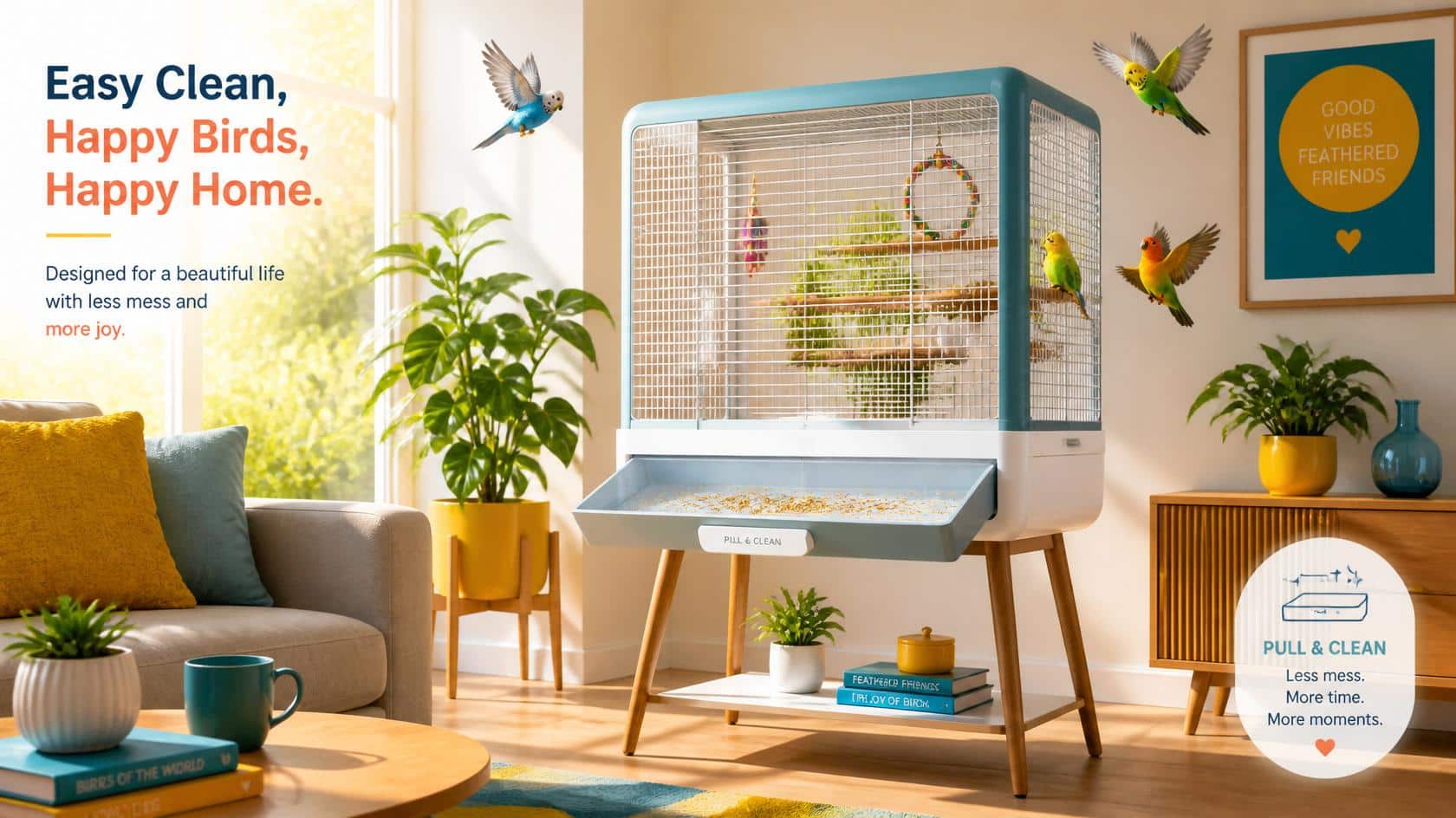 Easy Clean Bird Cage