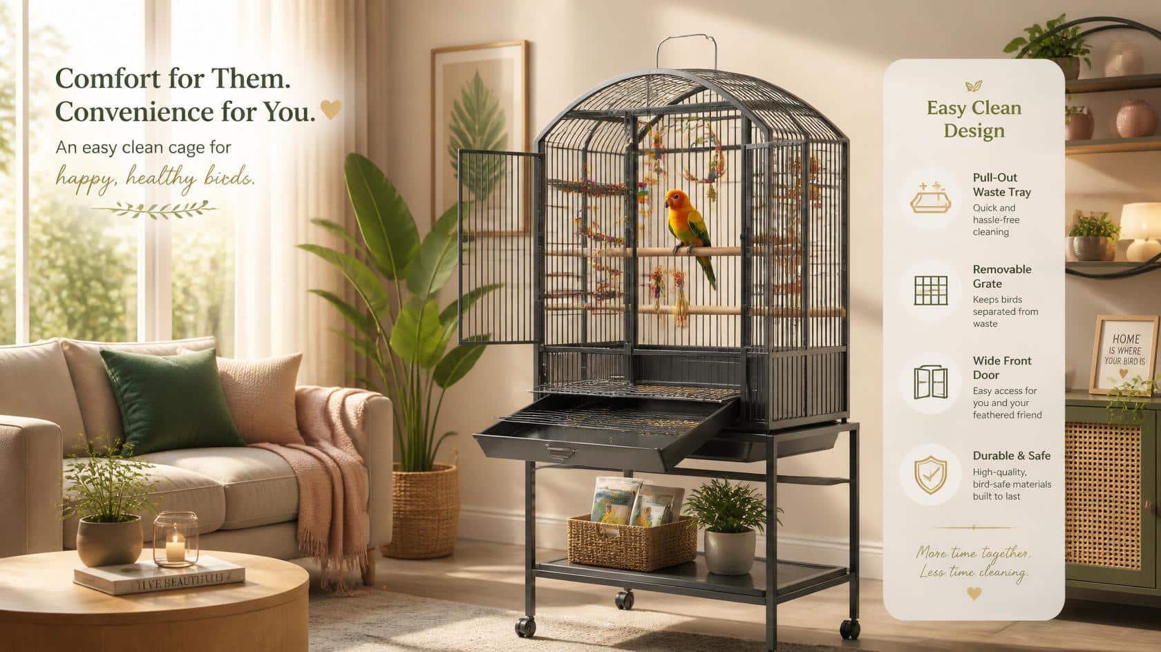 Easy Clean Bird Cage