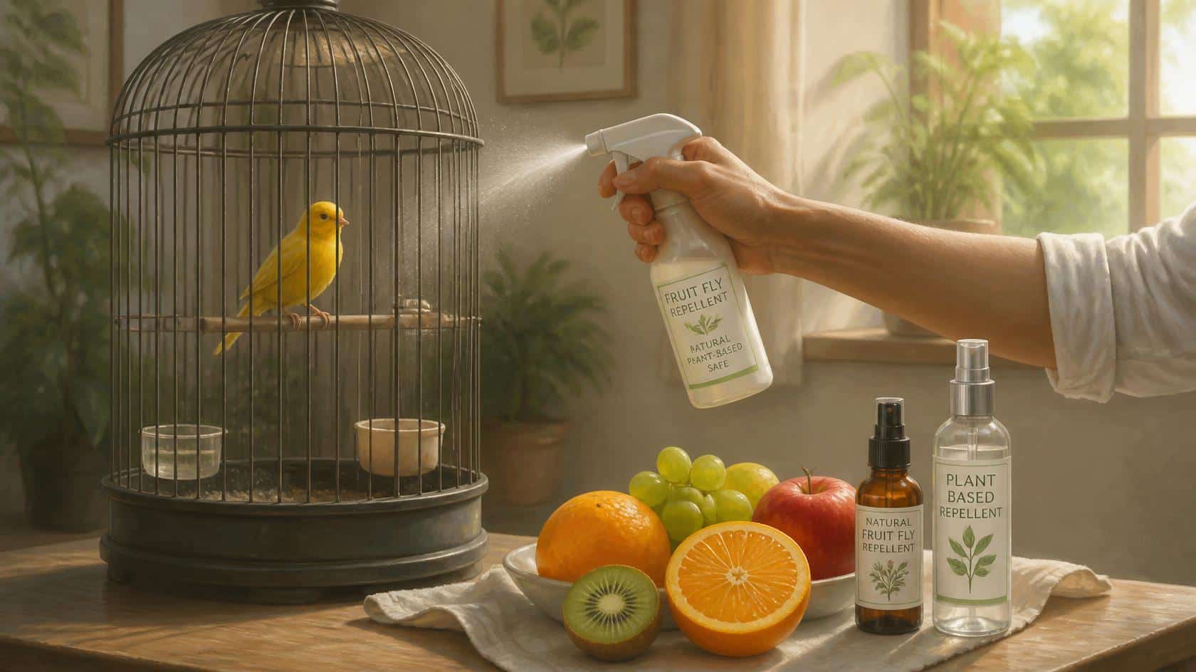 how to get rid of fruit flies in bird cage
