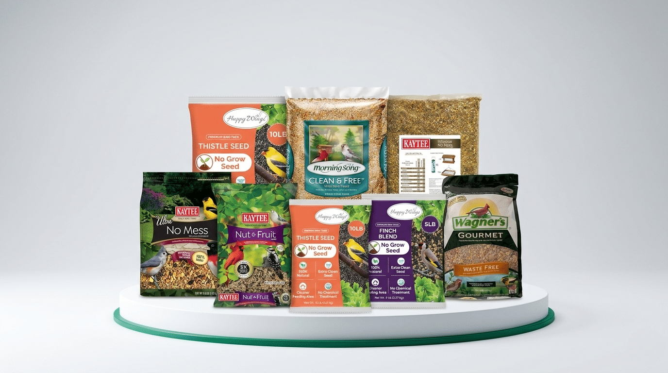 Non germinating bird seed stays dry and safe for wild birds to eat
