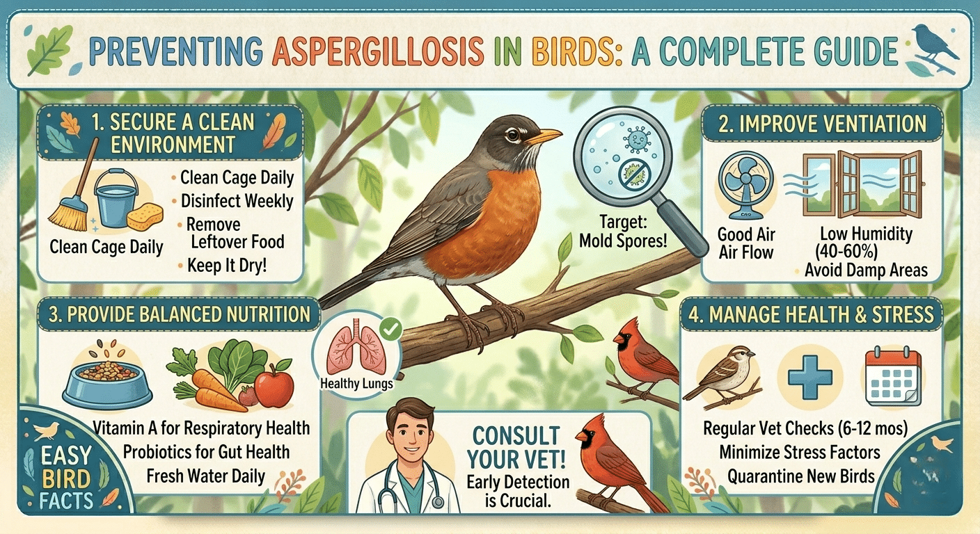 How to Prevent Aspergillosis in Birds at Home Safely