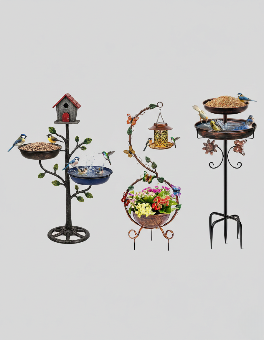 Combination Bird Feeders And Baths
